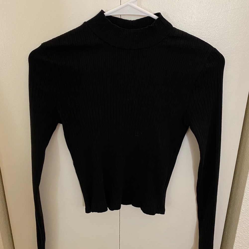 Black Mock Neck